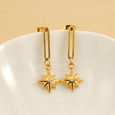 1 Paar Simple Series Klassische Ohrstecker aus Edelstahl mit 18 Karat vergoldetem Zirkonia für Damen h5 Bild3