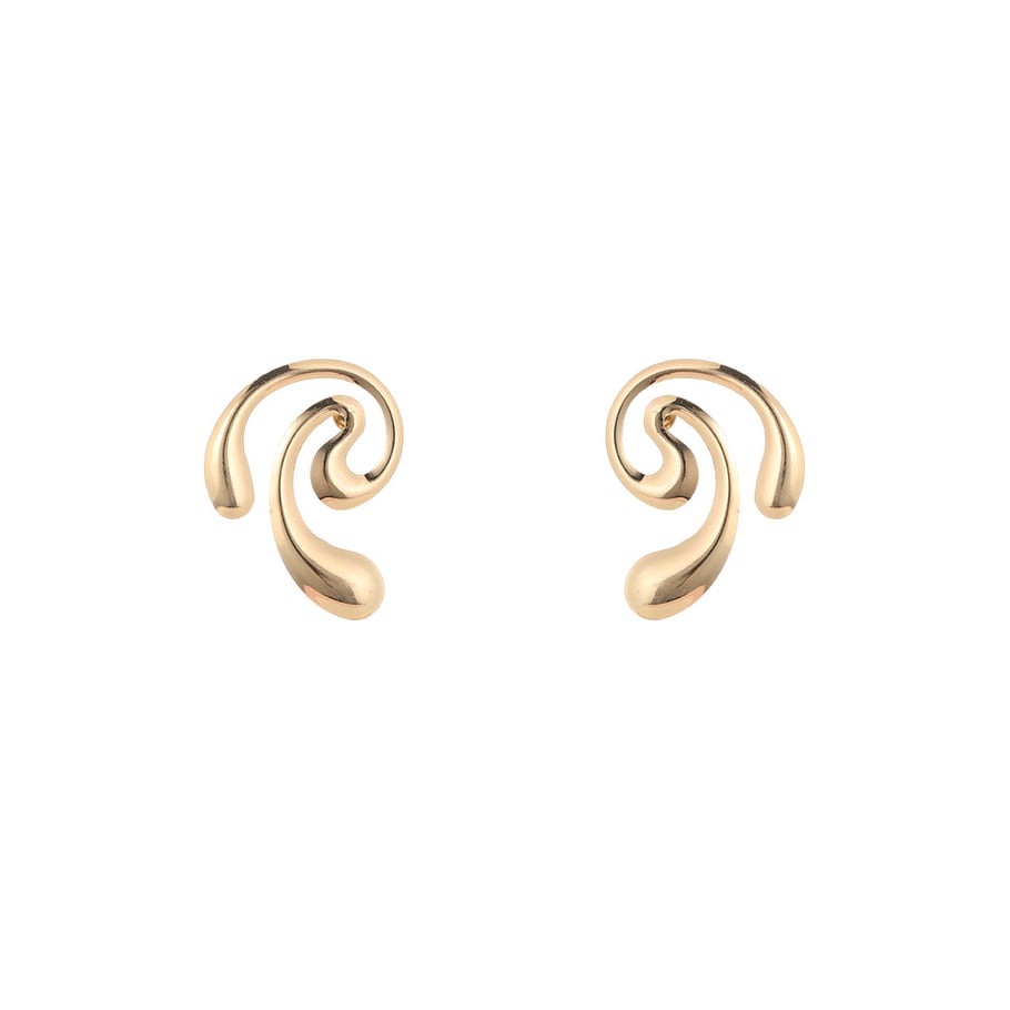 1 Paar Simple Series Simple Ring Eisen vergoldet Damen Ohrstecker Bild5