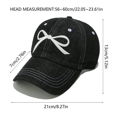 Cappelli da donna in cotone con fiocco casual, serie semplice, 1 pezzo h5 Immagine8
