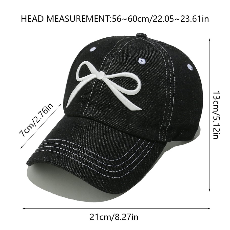 Cappelli da donna in cotone con fiocco casual, serie semplice, 1 pezzo Immagine8