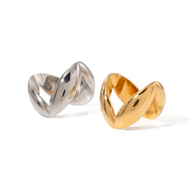 1 Piece Simple Style V Shape Stainless Steel 18K Gold Plated Women's Single Ring h5 Picture4