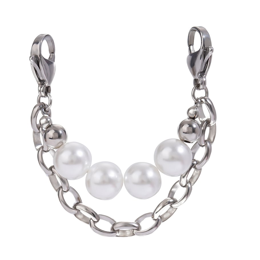1 paio di perle dolci della serie semplice in acciaio inossidabile placcato oro 18K perle artificiali pendenti da donna Immagine5