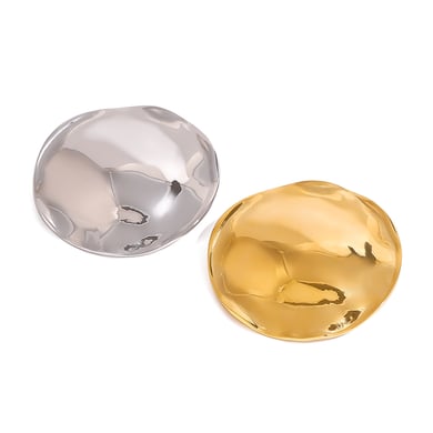 1 Paar Simple Series Einfache, einfarbige Edelstahl-Broschen mit 18 Karat Goldbeschichtung für Damen h5 Bild5