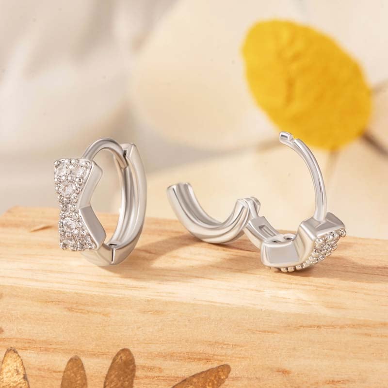 1 Paar einfache Serie einfache Schleife Knoten Kupfer kein Beschichtungsmaterial Zirkon Damen Creolen Bild4