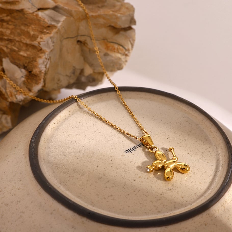 1 Piece Simple Series Cute Animal Stainless Steel 18K Gold Plated Rhinestone Women Pendant necklaces Picture5
