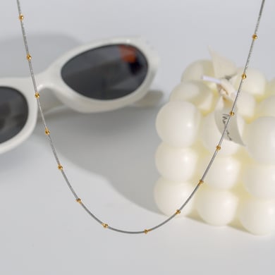 1 Stück Simple Series Europa und Amerika Linie Edelstahl Gold Farbe Damen Kette Halsketten h5 Bild4