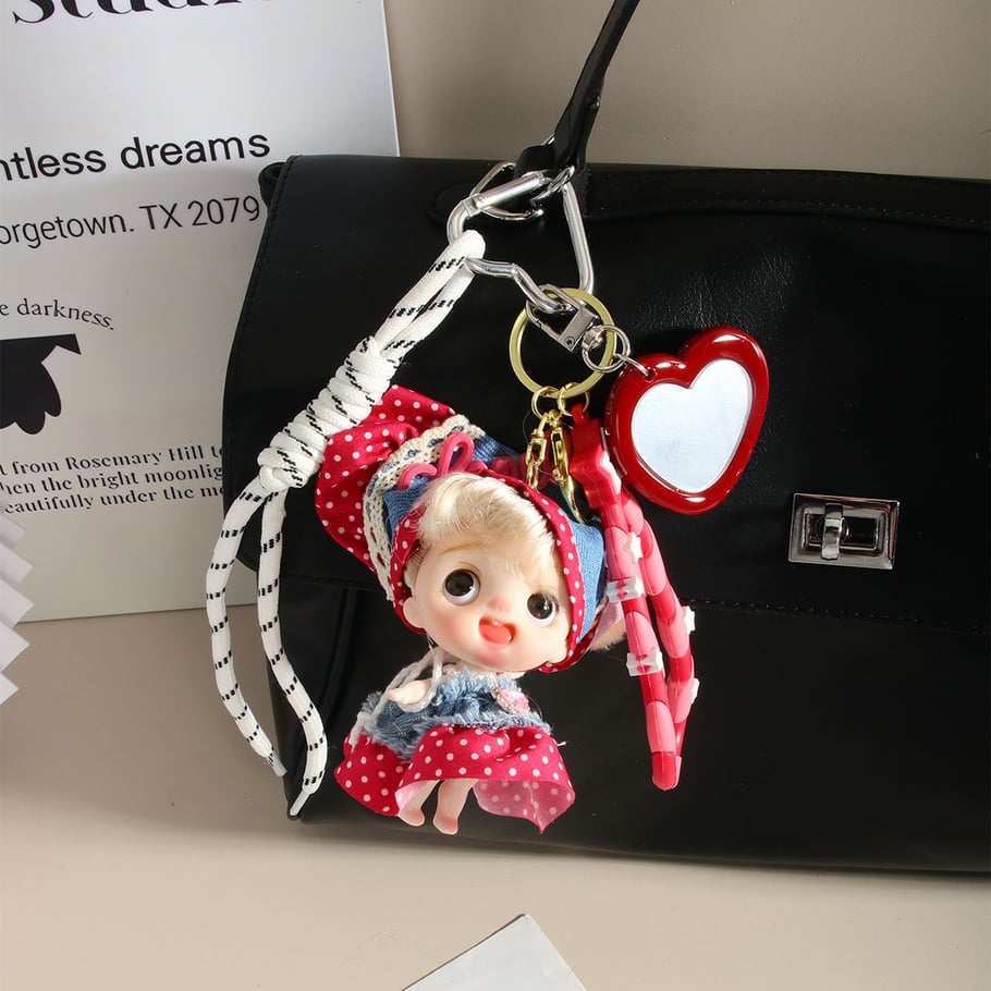 1 Stück Romantische Serie Niedliche Polka Dots Rayon Damen Taschenanhänger Bild6