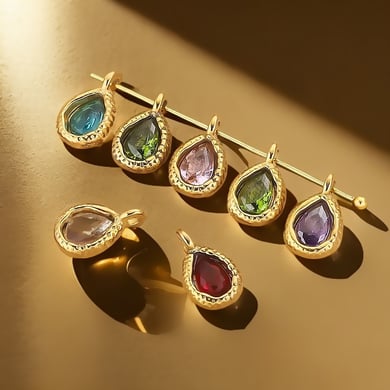 1 par de colgantes de acero inoxidable con diamantes de imitación chapados en oro de 18 quilates con forma de gota elegante y romántica para mujer h5 Imagen2