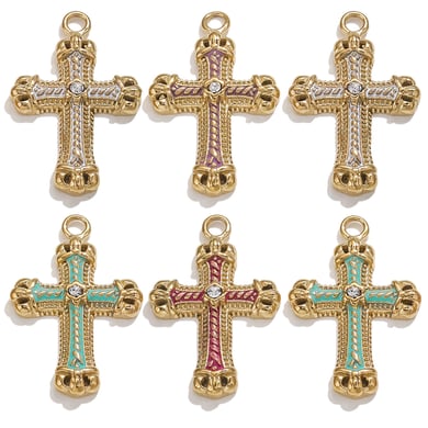 1 Pair Classic Series Retro Cross 18K Gold Plated Women Pendants h5 Picture4