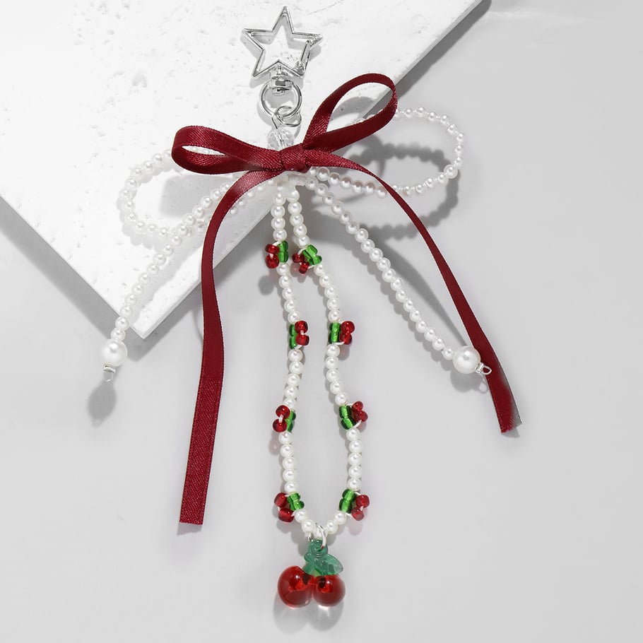 1 Piece Sweet Beaded Bow Bag Charms Picture5