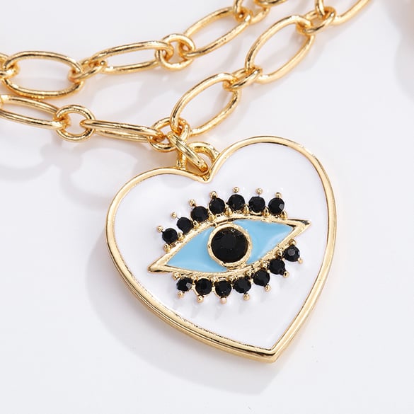1 Piece Exquisite Series Sparkling Heart Shape Gold Color Alloy Women's Charm Bracelets