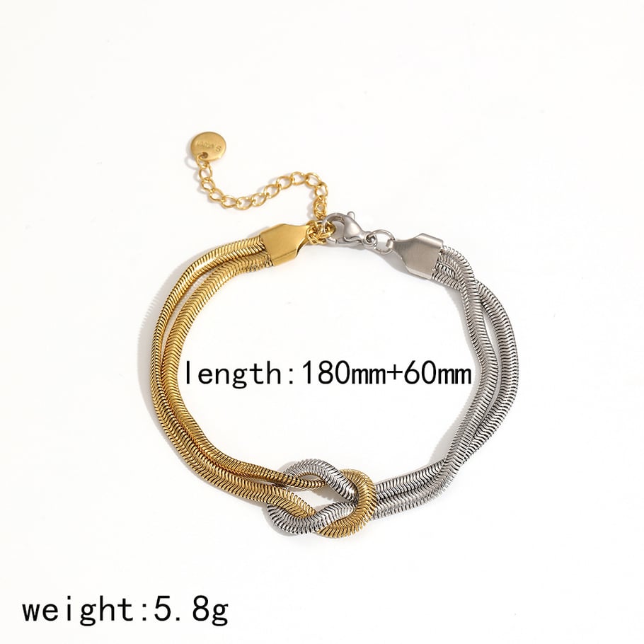 1 Piece Modern Series Simple Knot Stainless Steel Gold & Silver Color Women's Chain Necklaces Picture5
