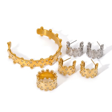 1 brazalete de acero inoxidable dorado con pentagrama retro de lujo para mujer. h5 Imagen12