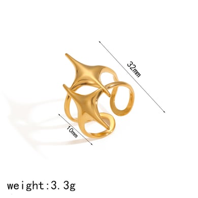 1 Paar Simple Series Einfache geometrische Edelstahl 18 Karat vergoldete Damen-Einzelringe h5 Bild5