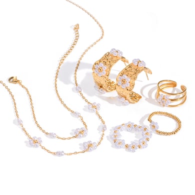 1 paire de boucles d&#39;oreilles romantiques en acier inoxydable plaqué or 18 carats avec perles artificielles pour femme h5 Image7