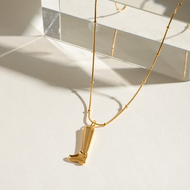 1 Piece Romantic Series Chic Irregular Boot Stainless Steel Gold Color Women's Pendant Necklaces h5 Picture4