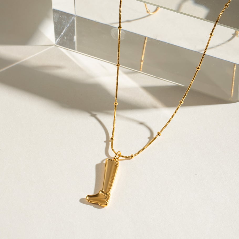 1 Piece Romantic Series Chic Irregular Boot Stainless Steel Gold Color Women's Pendant Necklaces Picture4