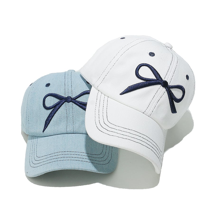 Cappelli da donna in cotone con fiocco casual, serie semplice, 1 pezzo Immagine3