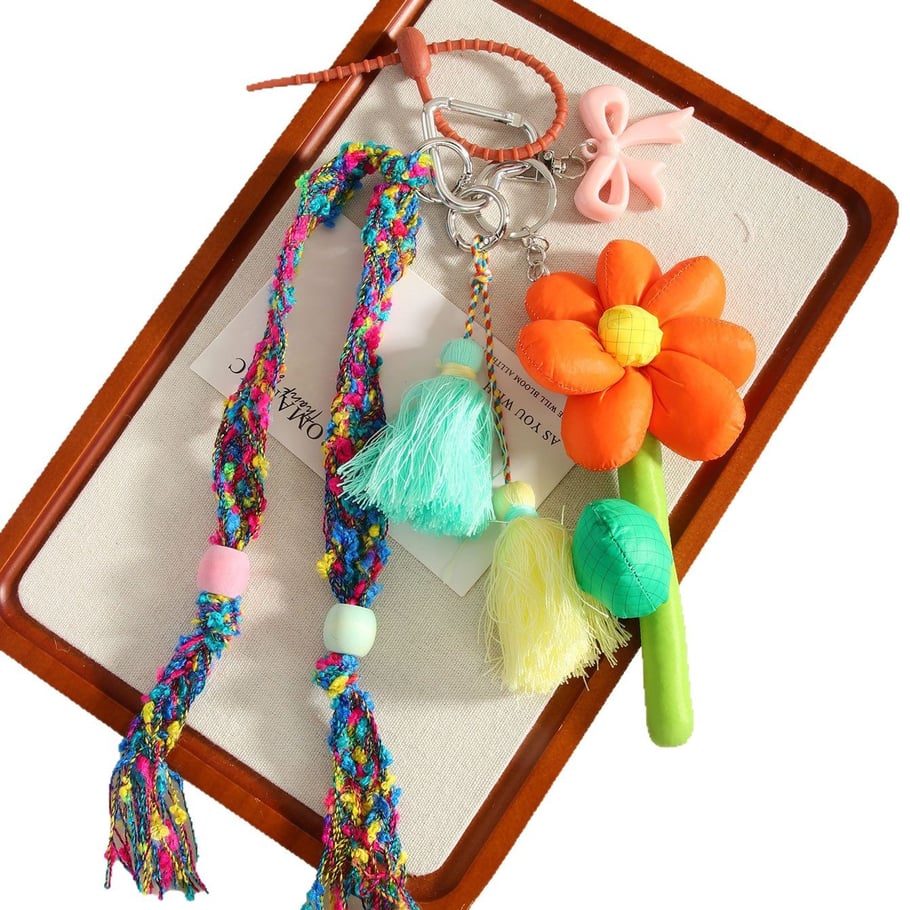 1 Piece Polychrome Series Classic Bohemian Flower Shape Toy Rayon Women's Bag Charms Picture5