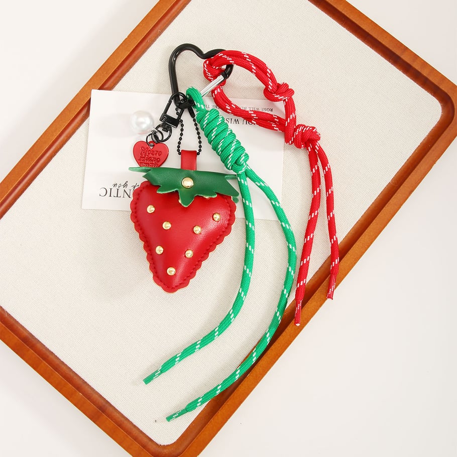 1 Piece Sweet Leather Strawberry Women's Bag Charms Picture7