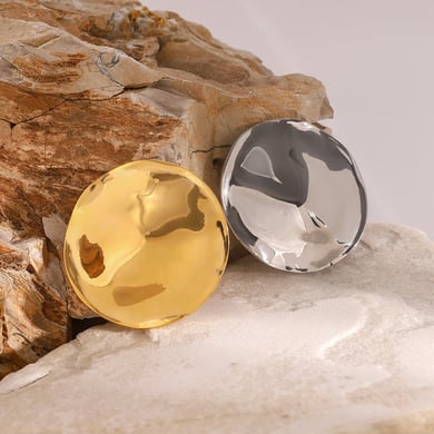 1 Paar Simple Series Einfache, einfarbige Edelstahl-Broschen mit 18 Karat Goldbeschichtung für Damen h5 Bild4