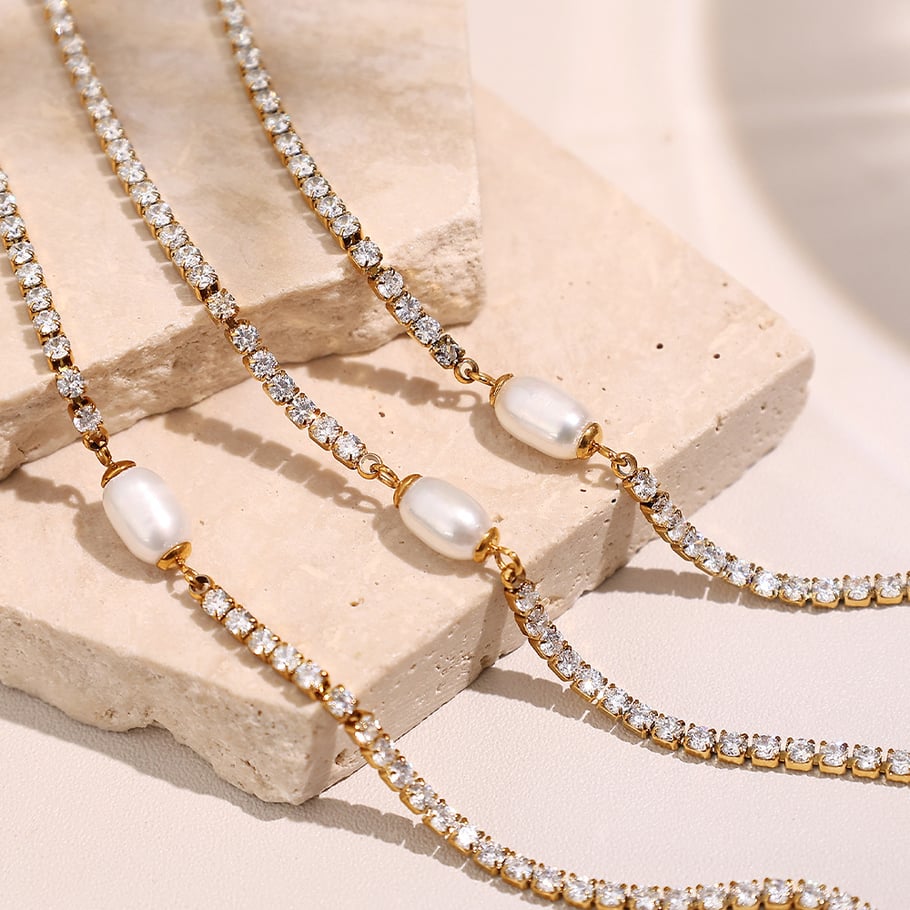 1 Piece Classic Series Retro Geometric Titanium Steel   Gold Color  Women's Chain Necklaces Picture4