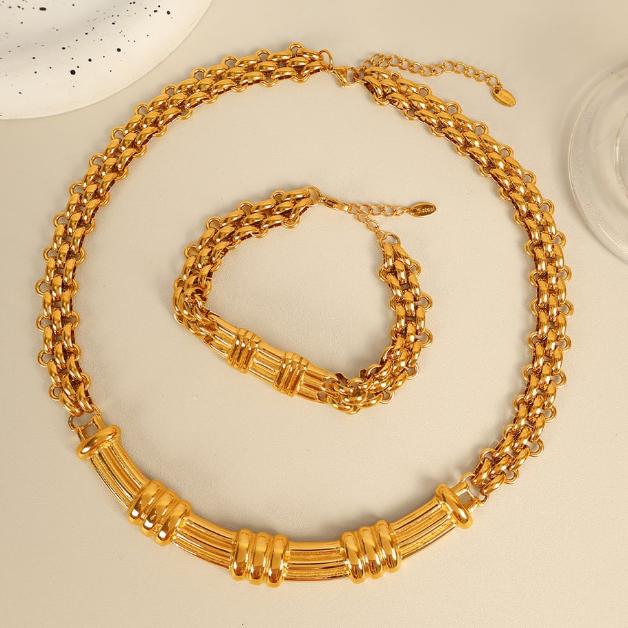 1 Piece Simple Series Classic Chain Titanium Steel   Gold Color  Women's Chain Necklaces Picture8
