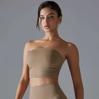 1 Piece Design Solid Color Yoga Wear Top Ruched Sheath Women's Sport Clothing h5 Picture7