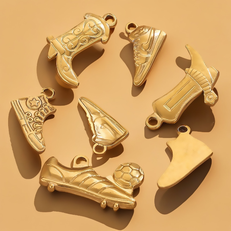 1 Piece Simple Series Chic Boots Stainless Steel Gold Color Unisex Pendants h5Picture4