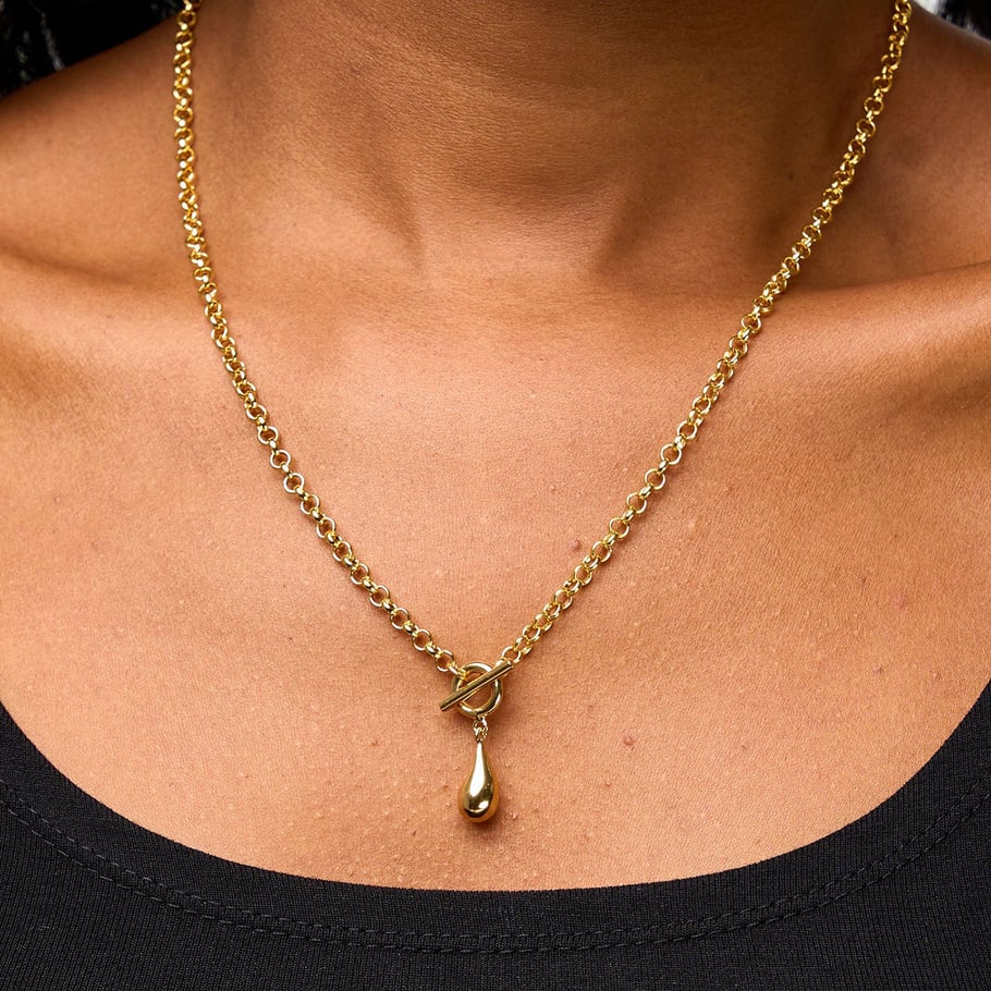 1 Piece Simple Series Daily Droplet Stainless Steel 18K Gold Plated Women Pendant Necklaces Picture6