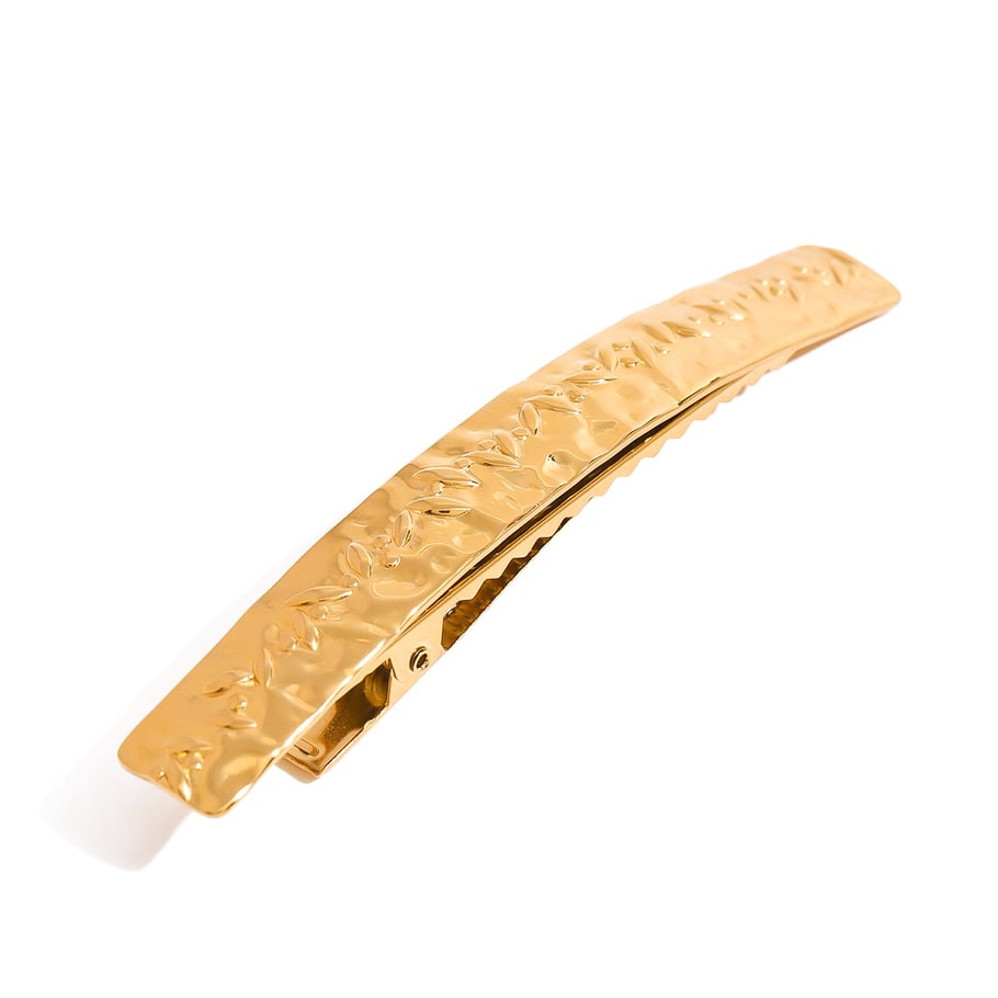 1 Paar Simple Series Casual Plant Edelstahl 18 Karat vergoldete Haarspangen für Frauen Bild5