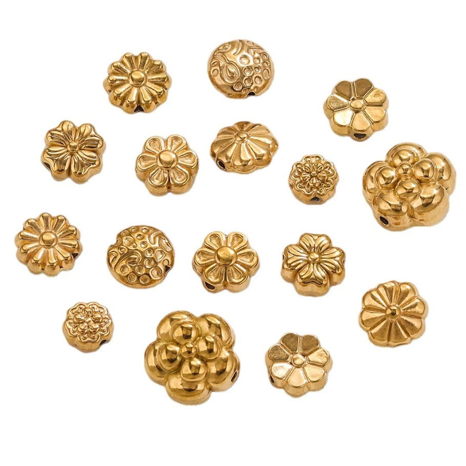 1 Pair Retro Flower 18K Gold Plated Women Pendants Picture5