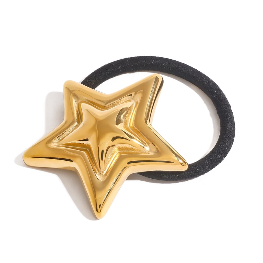 1 Pair Simple Series Classic Geometric Stainless Steel 18K Gold Plated Women Hair Bobbles Picture5
