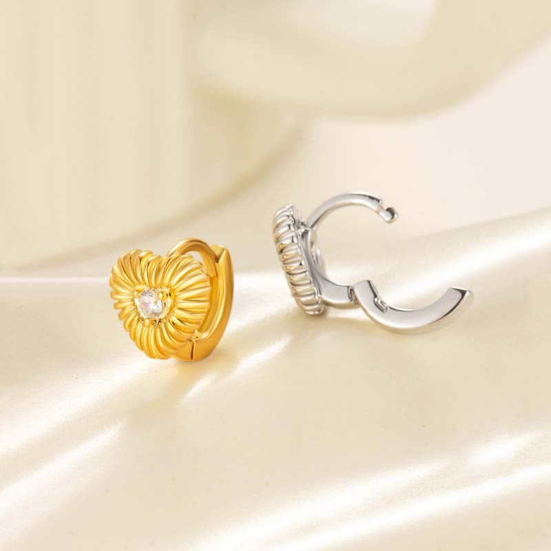 1 Paar Simple Series Simple Heart Kupfer Kein Beschichtungsmaterial Zirkon Damen Creolen Bild5