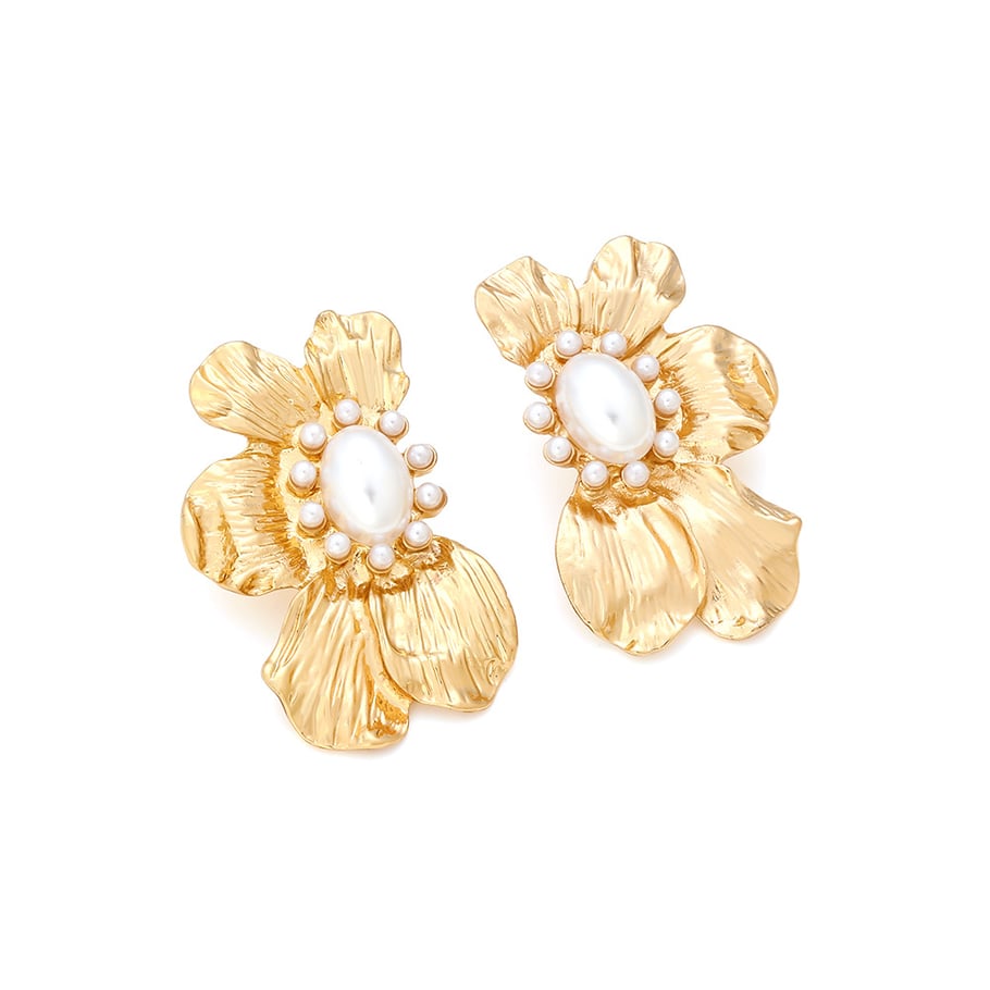 1 Pair Vintage Alloy Flower Stud Earrings Picture4