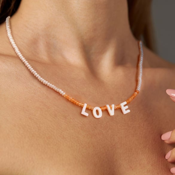 1 Piece Simple Series Elegant Letter Artificial Pearl 18K Gold Plated Artificial Pearl Women Beaded Necklaces