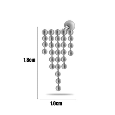 1 Piece Tassels Titanium Steel Zircon Women's Stud Earrings h5 Picture2