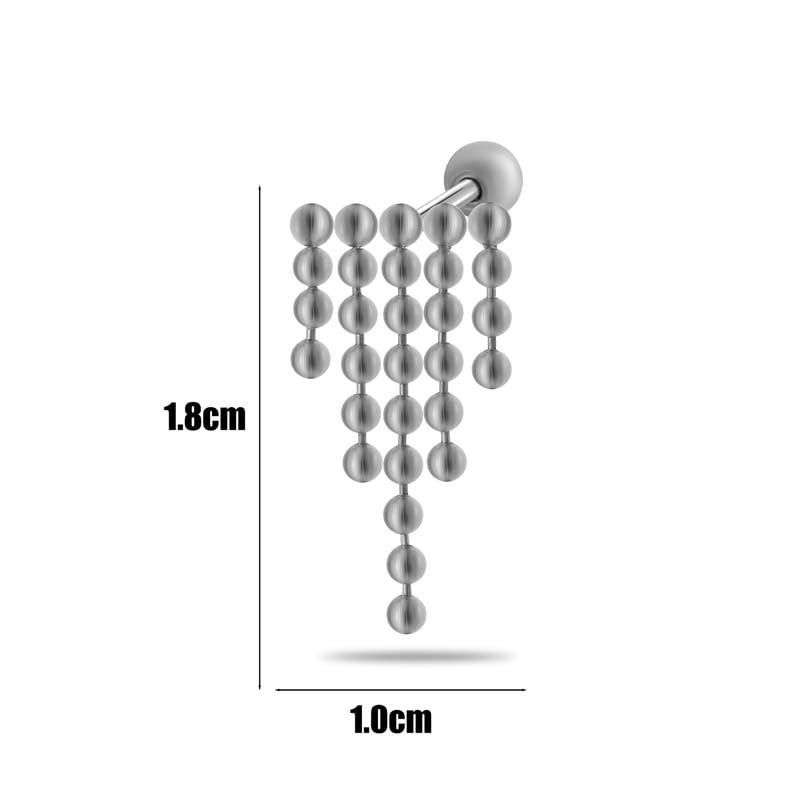 1 Piece Tassels Titanium Steel Zircon Women's Stud Earrings Picture2