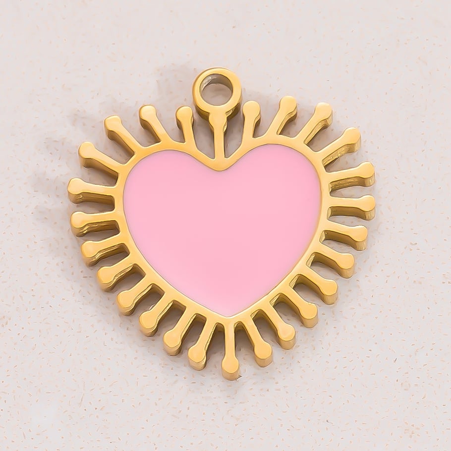 1 Paar Anhänger „Romantic Series Sweet Heart“ aus Edelstahl mit 18 Karat Vergoldung für Damen Bild5