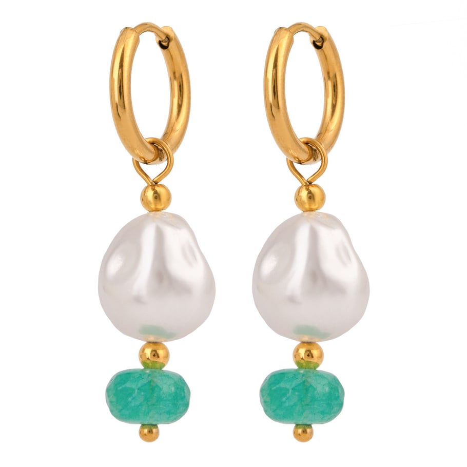 1 par de pendientes colgantes de acero inoxidable dorados con diseño de gota de estilo Ins de la serie clásica para mujer Imagen6