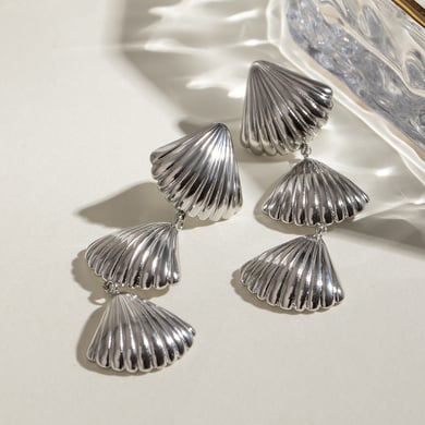 1 Pair Simple Series Simple Turtle Stainless Steel Women Drop Earrings h5 Picture5