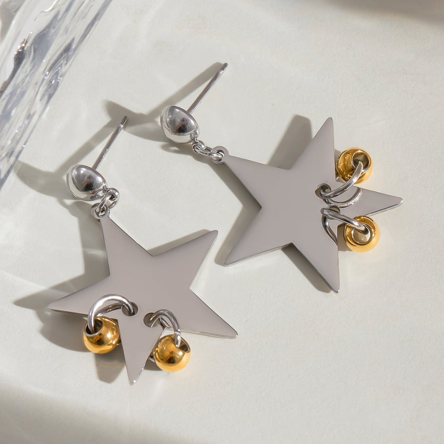 1 Pair Simple Series Classic Geometric Stainless Steel 18K Gold Plated Women Drop Earrings Picture4