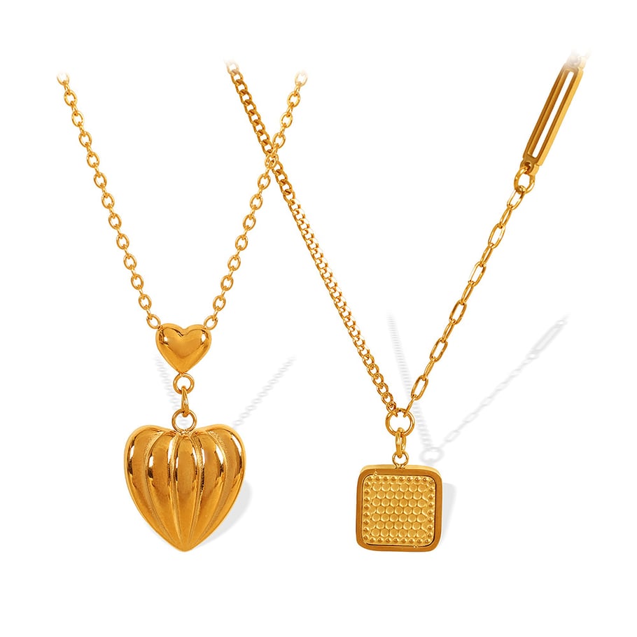 1 Piece Simple Series Chic Heart Stainless Steel 18K Gold Color Plated Women's Pendant Necklaces Picture8
