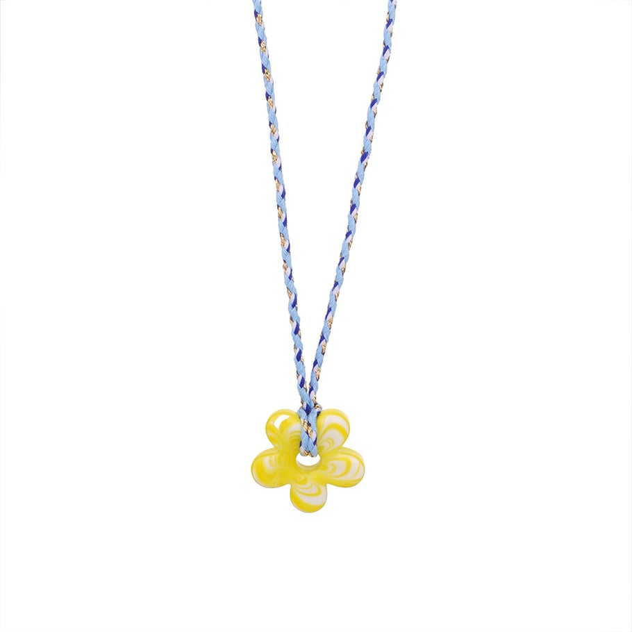 1 Piece Glamorous Series Sweet Ripple Textured Flower Glass Women's Pendant Necklaces Picture8