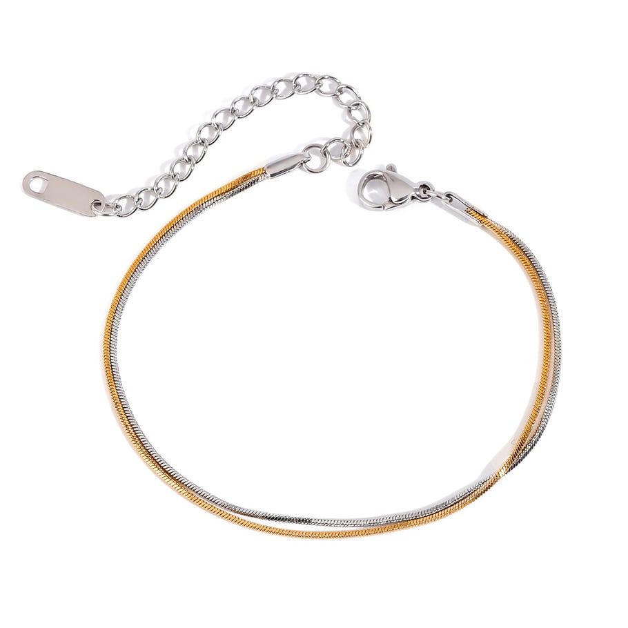 1 pezzo semplice serie Ins stile linea braccialetti a catena in acciaio inossidabile color oro Immagine14