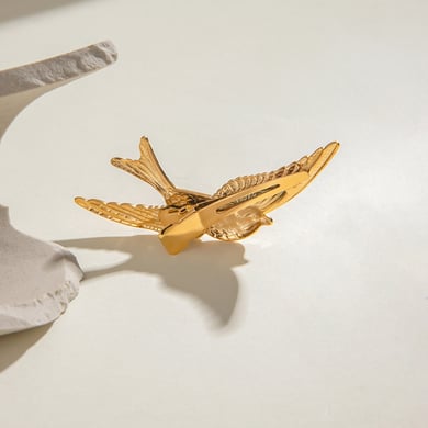 1 Paar Haarspangen für Damen aus natürlichem Tier-Edelstahl der Romantischen Serie, 18 Karat vergoldet h5 Bild3