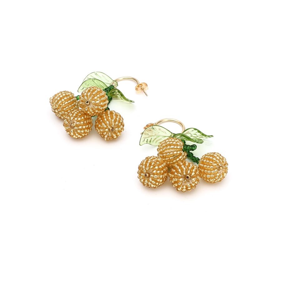 1 Pair Sweet Bead Cherry Drop Earrings Picture5