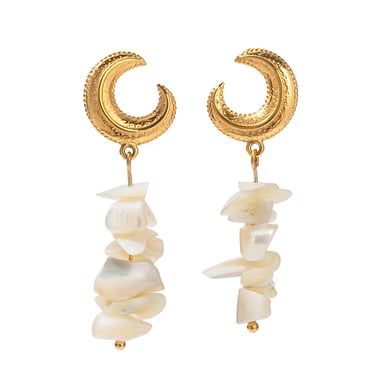 1 paire de boucles d&#39;oreilles pendantes géométriques élégantes en acier inoxydable plaqué or 18 carats pour femmes, série Simple h5 Image5