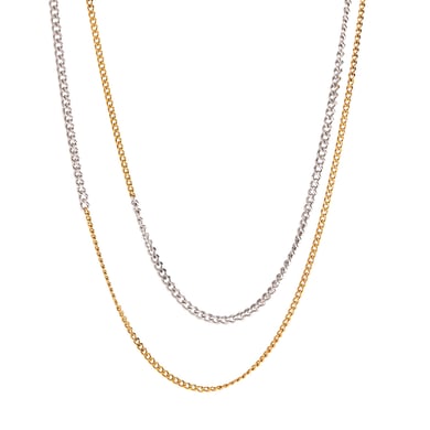 Collar de cadena de acero inoxidable dorado para mujer, serie simple, estilo Europa y América, 1 unidad h5 Imagen6