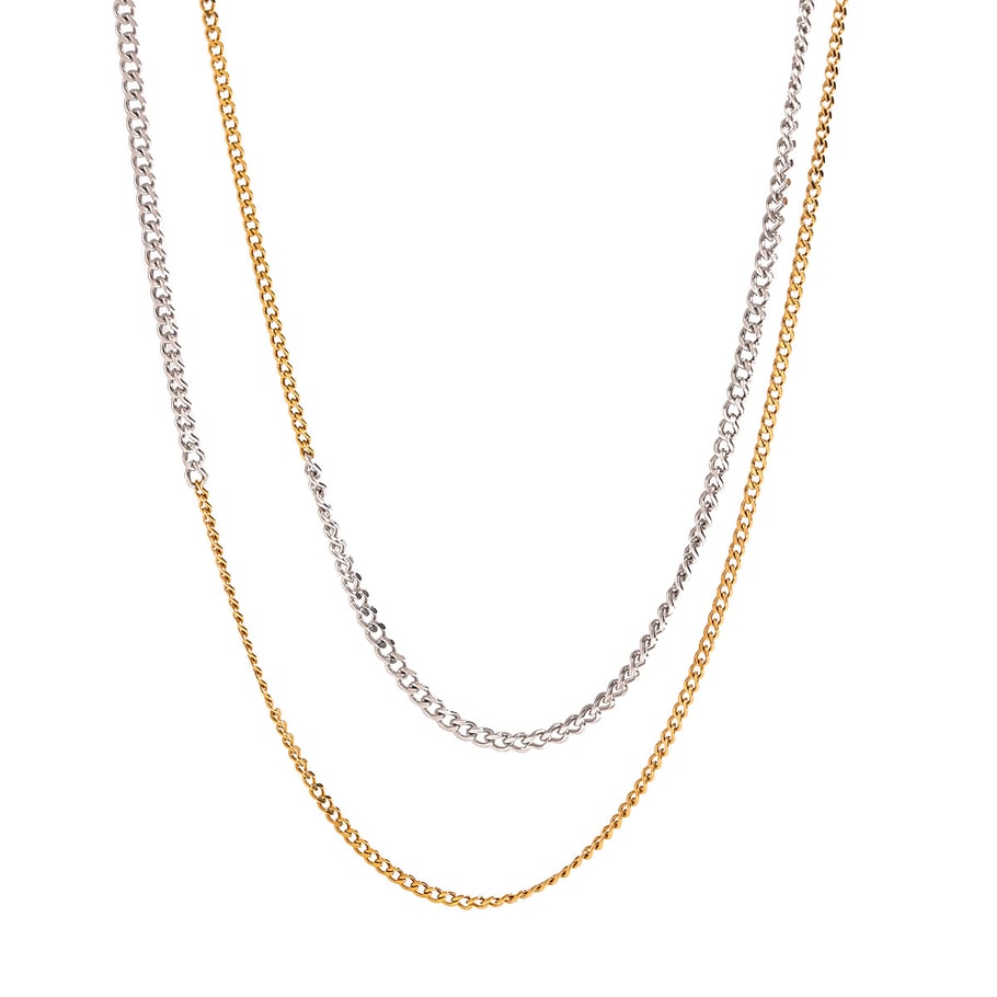 Collar de cadena de acero inoxidable dorado para mujer, serie simple, estilo Europa y América, 1 unidad Imagen6
